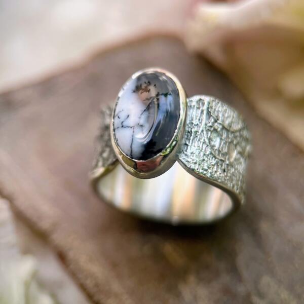 Bague Ancrage - Pièce unique en Argent massif recyclé et Agate