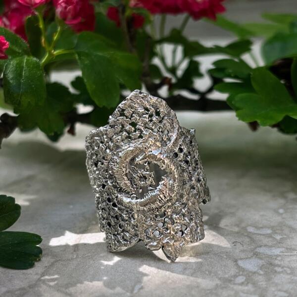 Bague La Florale - Pièce unique en Argent massif recyclé
