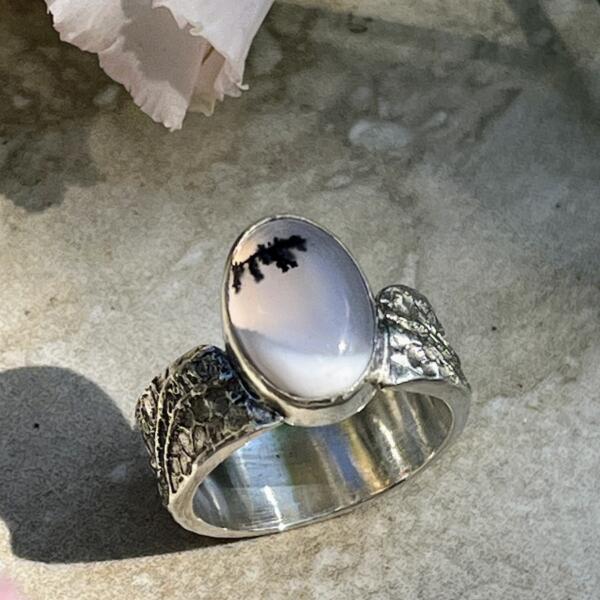 Bague Lisière - Pièce unique en Argent massif recyclé et Agate