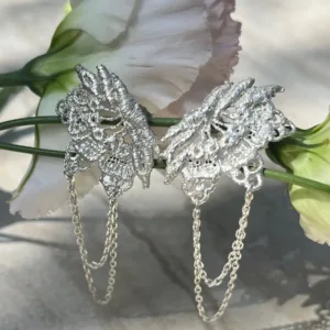 Boucles d'oreilles Couture - Pièce unique en Argent massif recyclé