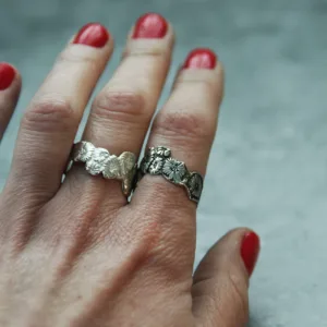 Bague Corail ouverte en argent recyclé ou plaqué or